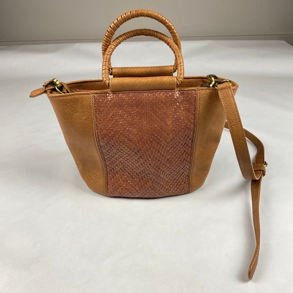 Anthropologie Handbags - Anthropologie Tobacco Mini Crossbody Purse Brown Textured